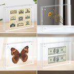 Egofine 8x10 Acrylic Frame, 20mm Thicker Frameless Clear Picture Frame, Double Sided Magnetic Picture Frame, Free Standing Desktop Display