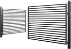 ZUMI Dual Swing Driveway Gate, 16x6 ft. Outdoor Steel Fence for Home Security, Heavy-Duty Weatherproof Iron Kit, Brooklyn Style