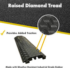 Kable Kontrol Drop Over Floor Cord Cover – 40” Inch Long 3 Channel Cable or Wire Protector – 10 Pcs Bulk Pack - Rubber Ramp for Indoor and Outdoor Use – Black