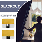 JIUZHEN Blackout Curtains for Bedroom - Thermal Insulated Room Darkening Noise Reducing, 52 x 54 Inch Length Curtains for Living Room, Set of 2 Panels with Tiebacks, Mustard Yellow