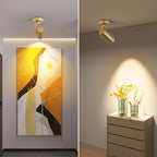 12W LED Gold Dimmable Zoomable Ceiling Spotlight Indoor – Adjustable Surface Mount Accent Light for Corridor, Living Room, Plants & Painting | Warm White 3000K CRI 97, Flicker-Free, 4 Packs