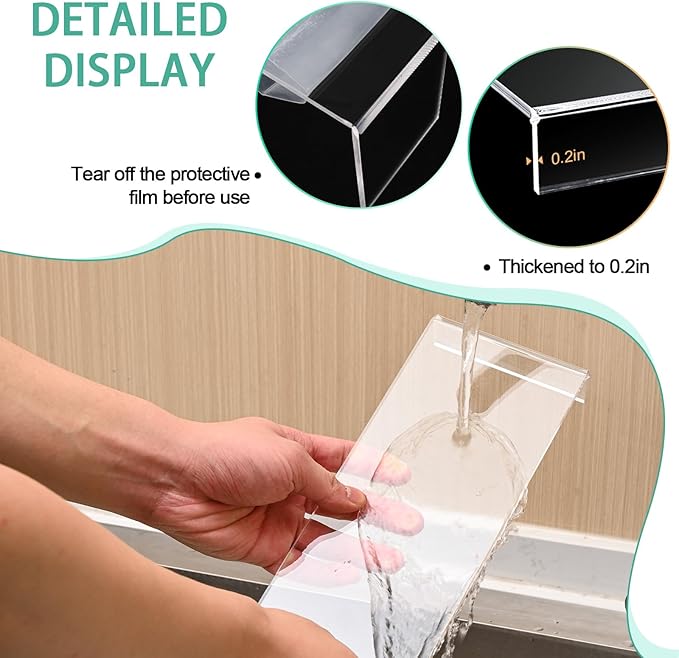 10 Pcs Acrylic Display Stands, 12" Clear Rectangular Display Shelf for Showcase, Collectibles, Cupcake, Dessert