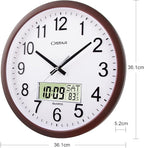 OSTAR 14" Large Analog Digital Display Wall Clock Silent Non-Ticking, Day of The Week Temperature Battery Operated Clock for Living Room Bedroom Kitchen