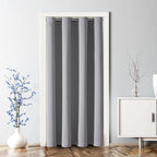 ChrisDowa Blackout Door Curtains for Doorway Privacy, Grommet Closet Curtains for bedroom closet door, Thermal Insulated Temporary Doorway Cover Room Divider Drapes (1 Panel, Light Grey, 34 x 80 Inch)