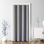ChrisDowa Blackout Door Curtains for Doorway Privacy, Grommet Closet Curtains for bedroom closet door, Thermal Insulated Temporary Doorway Cover Room Divider Drapes (1 Panel, Light Grey, 42 x 80 Inch)