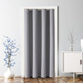 ChrisDowa Blackout Door Curtains for Doorway Privacy, Grommet Closet Curtains for bedroom closet door, Thermal Insulated Temporary Doorway Cover Room Divider Drapes (1 Panel, Light Grey, 52 x 80 Inch)