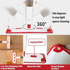 Mop for Floor Cleaning, Professional 18 Inch Washable Reusable 3 Pads Refills and Refillable Spray Bottle for Easy Wet Dry Mopping, Dust Flat Mops for Hardwood Laminate Tile
