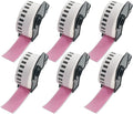 BETCKEY - Continuous Length Labels Replacement for Brother DK-2210 (1.1 in x 100 ft), Compatible with Brother QL Label Printers [6 Rolls/Continuous Labels, Pink]