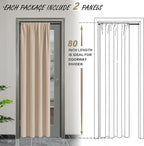 JIUZHEN Blackout Doorway Curtains 80 inch Length - 2 Panels Thermal Insulated Privacy Soundproof Rod Pocket Closet Door Curtains Room Divider for Bedroom,Office, 42 x 80 inches, 42 x 80 Inch, Beige
