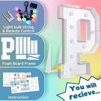imprsv 3FT Colorful Marquee Letters P, 18 Colors Large Light up Letters Alphabet Sign with Remote, Big Marry Me Sign, Birthday Party Decorations Anniversary Wedding Decoration