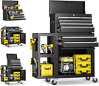 SILVEL 8-Drawers Rolling Tool Chest, Assembled Tool Box with Auto Locking System & Lockable Wheels & Sliding Drawers & Detachable Top, Tool Storage Cabinet for Garage Workshop