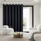 BGment Black Room Divider Curtain 84 Inches Long - Privacy Extra Wide Blackout Curtain Thermal Insulated Room Darkening Noise Reducing Dark Sliding Door Curtain, 1 Panel, 100 X 84 Inch