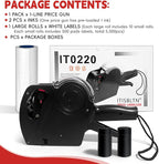 1 Line Price Gun & 8 Characters Price Tag Gun Black Pricing Gun Kit – Includes 5,000 Blank White Price Labels, 2 Ink Rollers, 1 Ink roll pre-Loaded