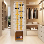 Sunglasses Display Stand, 144 Pairs Wooden 360° Rotating Sunglass Eyeglass Holder Organizer, Glasses Hanger Storage Rack for Retail Commercial Display, W14.6*H66.1in (Brown)