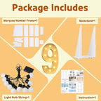 imprsv 4FT Light Up Numbers & Letters, Marquee for 19th Birthday & Anniversary Parties, Pre-Cut Foam Board Kit