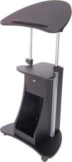 Techni Mobili Sit-to-Stand Mobile Medical Laptop Computer Cart, Black, Adjustable Height, B005