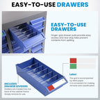 Nut and Bolt Storage Cabinet with ABS Drawer,Steel Small Parts Storage Organizer,25" H X 9" D X21 W Screw Organization for Garage Hardware,Nails,Fastener,Bolts,Nuts,and More (40 ABS Drawers)