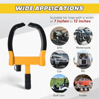 2PCS Trailer Wheel Lock | Universal Adjustable Trailer Wheel Lock Anti Theft with 6 Keys, Anti-Theft Protection for Cars, SUVs, RVs, ATVs, Motorcycles, Boats & Golf Carts (Black)
