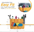 Trash Can Caddy Bag | Fits 32-55 Gallon Can | Brute & Uline Compatible | Heavy Duty Vinyl | Garbage Bin Apron | XL Commercial Size | Cleaning Caddy Organizer | Custodian & Janitorial Supplies (2 Pack)