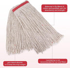 Commercial Heavy Duty Mop Heads Replacement for Rubbermaid: 6 Packs Industrial Wet Mop Head for Floor Cleaning - Cotton Looped-Open String Commercial Products Wet Refills