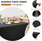 Spandex Table Cover 1 Pack 6FT Black Fitted Tablecloths,Washable Wrinkle Resistant Stretch Table Cloth Rectangle for Vendor Booth Display Items,Party Supplies for Adults,Wedding Decorations,Banquet