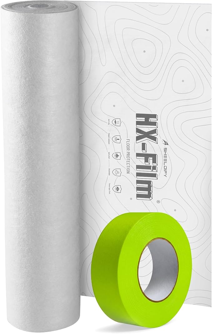 39" x200' Heavy-Duty Floor Protection | Construction Grade Carpet Protector | Drop Cloth Plastic Film for Hardwood Floors | Waterproof Painters Covering with No Residue(Summit White)