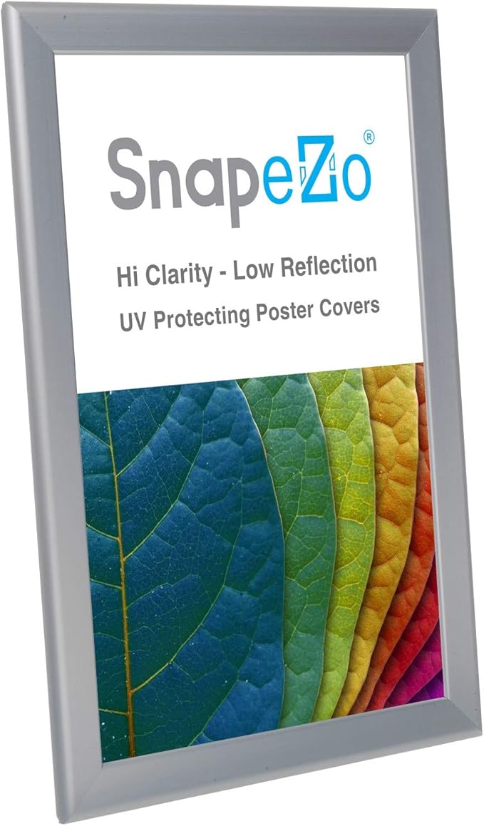 SnapeZo Photo Frame 11x17, Silver, 1.25 Inch Aluminum Profile, Front-Loading Snap Frame, Wall Mounting, Professional Series