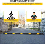 6 FT Heavy Duty Rubber Speed Bump 4-Pack, Driveway Cable Protector Ramp with Installation Bolts for Parking Lots, Garage & Gravel Roads