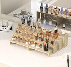 4 Set Large Wooden Tiered Riser Display Stands for Vendor Events,Stackable Perfume Organizer Cologne Stand for Men Women,Wooden Cupcake Dessert Stand,Wood Dessert Table Display Set,Food Display Risers for Party（12-11.2-10.4-9.6IN）