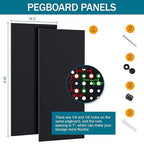 Peg Board kit with Accessories, Heavy Duty Steel Pegboard Kit with 180 PCS Varied Pegboard Accessories, Ideal for Tool Storage and Garage Organization, 16-Inch X 36-Inch, 2 Pack (Red Box)