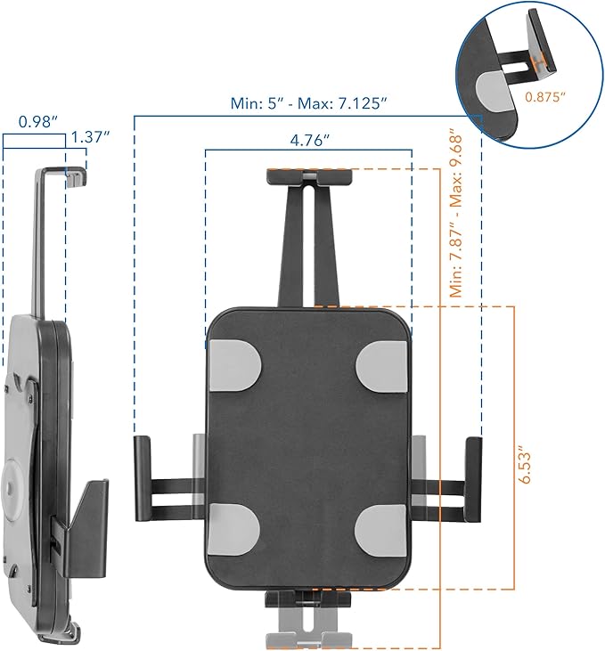 Mount-It! Anti-Theft Tablet Wall Mount | Universal Fit Tablet Kiosk Compatible with 7.9" to 11" Ipad and Samsung Tablets | Wall Mounted Secure Kiosk, Black