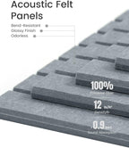 Large Felt Bulletin Board 48" x 36" Cork Board Alternative-12 Pack with 70 Safe Removable Adhesive Tabs, Cork Boards for Walls Pin Board for Home Office Classroom Felt Board-Blue Gray