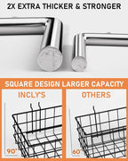 INCLY 1/4“ Extra Thick Pegboard Accessories Kit, 100PCS Heavy Duty Metal Peg Board Hook Assortment with 3 Sizes Basket S/M/L Fit 1/4 Inch Pegboard for Garage Wall Organizer Hanging Tools