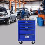 5-Drawer Heavy-Duty Rolling Tool Chest with Wheels & Steel Roof, Lockable Tool Chest Storage Cabinet for Garage, Workshop, Warehouse, and Repair Shop