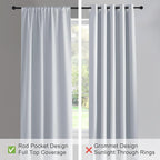 PONY DANCE Short Curtains for Small Window - Rod Pocket Curtain Panels Thermal Insulated Window Drapes for Kitchen/Living Room, 42 W x 36 L, Greyish White, 2 PCs