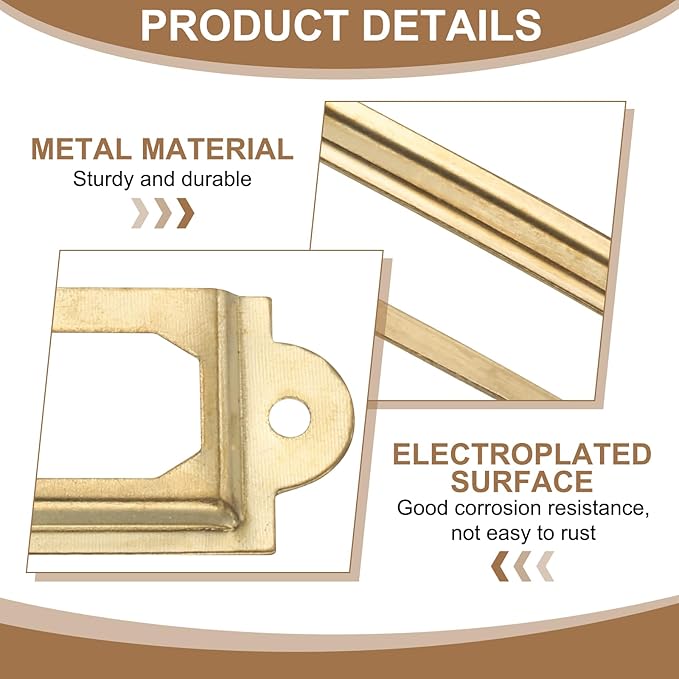 PATIKIL 70x33mm Metal Label Holders, 30 PCS Label Name Card Tag Frames with Screws for Office Library File Cabinets Shelves Wood Drawers Fabric Bins, Yellow