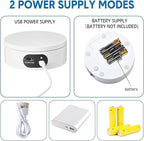Hoteam Turner Cup Rotating Display Stand for Epoxy Glitter Tumbler Display Turner 360 Degree Tumbler Spinner Automatic Spinning Rotating Platform Mute Photography Turntable (White,16 Pcs)