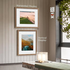 VCK 16x20 Picture Frame 2 Pack - Walnut, High-End Wood Poster Frames with Tempered Glass, Display 11x14 Photo with Mat or 16x20 without Mat, Art Gallery-Quality, Wall Hanging, Walnut