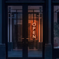 Vertical LED Open Signs for business – Super Bright - UV Printing Pattern, Remote Included - Large Size 20x50'' - Neon Open Sign for Café, Bar, Shop & Business Sign (Orange)