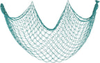 ZUEXT Aqua Decorative Fishing Net 80x40 Inch, Large Picture Fish Net, Wall Photo Hanging Fishnet for Nautical Mermaid Pirate Ocean Themed Hawaii Beach Under the Sea Party Decorations