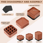Furniture Risers Bed Risers - Rectangular Adjustable Block Riser for Raising 1.5-3 In. & 4.3 In. Beds, Tables, Sofas, Refrigerators, Washers - Up to 4,000 Pounds (Brown, One Layers 1.5inches)
