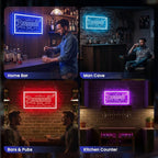Basement Bar Neon Sign for Man Cave Home Bars, Personalized LED Lights for Pub Cocktails Party,Dimmable Shop Business Decor Gifts for Husband, Father, Birthday, Christmas