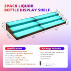 2-Pack 16‘’ LED Lighted Liquor Display, 3-Tier 30Inch Total Bar Shelves for Liquor Bottle, Illuminated Home Bar Shelf with RF & App Control, 7 Colors, Music Sync& 1-4H Timming, Light-Up Whiskey Rack
