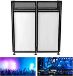 Outdoor Backyard Party Pro DJ Booth Facade+2 Scrims,82.7x44inch Folding DJ Booth DJ Facade Table Station Flat Table for Bars, Music Festivals, Weddings