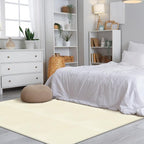 Carpet Tiles Peel and Stick 24” x 24”, Self Adhesive Soft Padded Flooring Stickers, Off-White Home Decor for Bedroom Living Room Office, 20 Tiles & 80 sq ft per Box