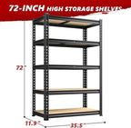 REIBII 2020LBS Storage Shelves 5 Tier Garage Shelving Heavy Duty Adjustable Garage Shelves, Utility Rack Shelf, Shelving Units for Storage Warehouse Pantry Closet, 35.5" W x 11.9" D x 72" H, 3 Pack