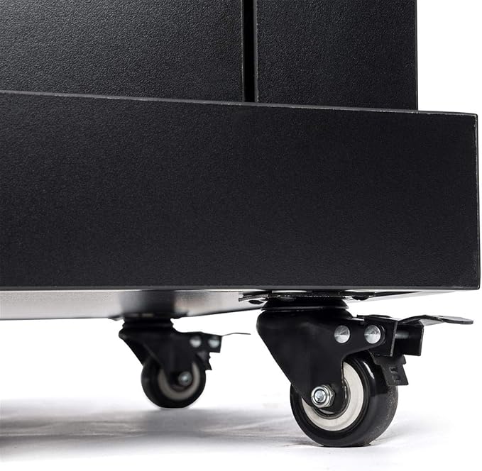 Displays2go Rolling Podiums with Adjustable Shelves – Black (OLILCTMMSBK)