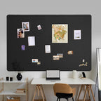 Large Bulletin Board - 72 x 48 Inches, Decorative Felt Pin Board for Wall - 6' x 4' Foldable Photo Display Board with Self-Adhesive Tape, Includes 20 Push Pins - Black