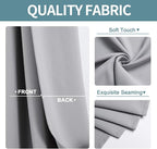 ChrisDowa Blackout Curtains 36 Inches Long for Living Room, Grommet Thermal Insulated Room Darkening Curtains for Bedroom (1 Panel Set, Light Grey, 52W x 36L)