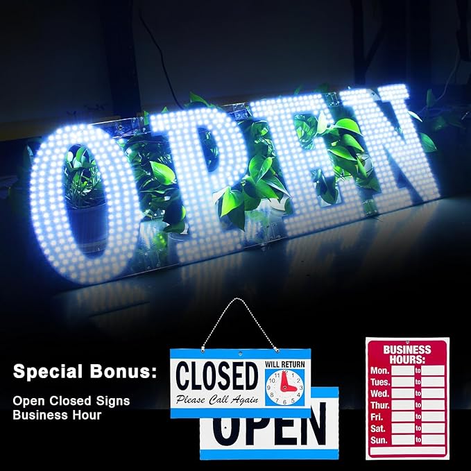 41"x15" Open Sign, Extra Bright Jumbo Led Open Signs for Business with High Visibility and Longlife Working Business Sign for Stores Bar Hotel Retail Shops Window Salon Office